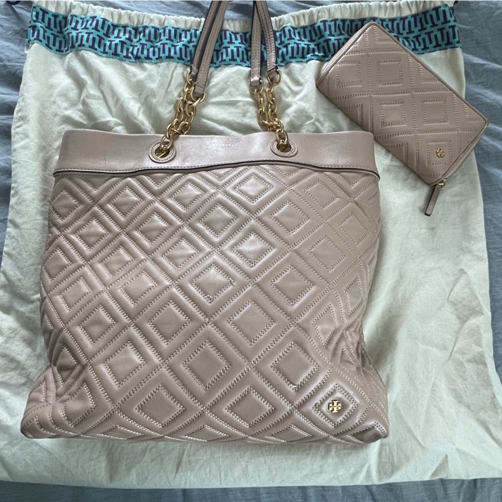 Tory Burch Tan Quilted Shoulder Bag